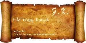 Fónagy Kanut névjegykártya